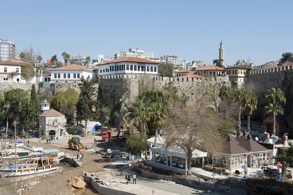 The old harbor and walled Kaleiçi quarter of Antalya